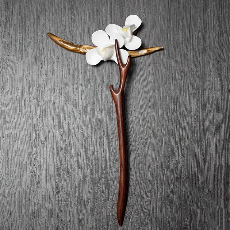 18cm Sandalwood Chinese Hairpin Zan (Shape 13)