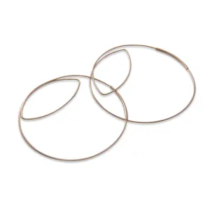 Cutout Gaint Circle Rose Gold Sterling Sliver Earrings