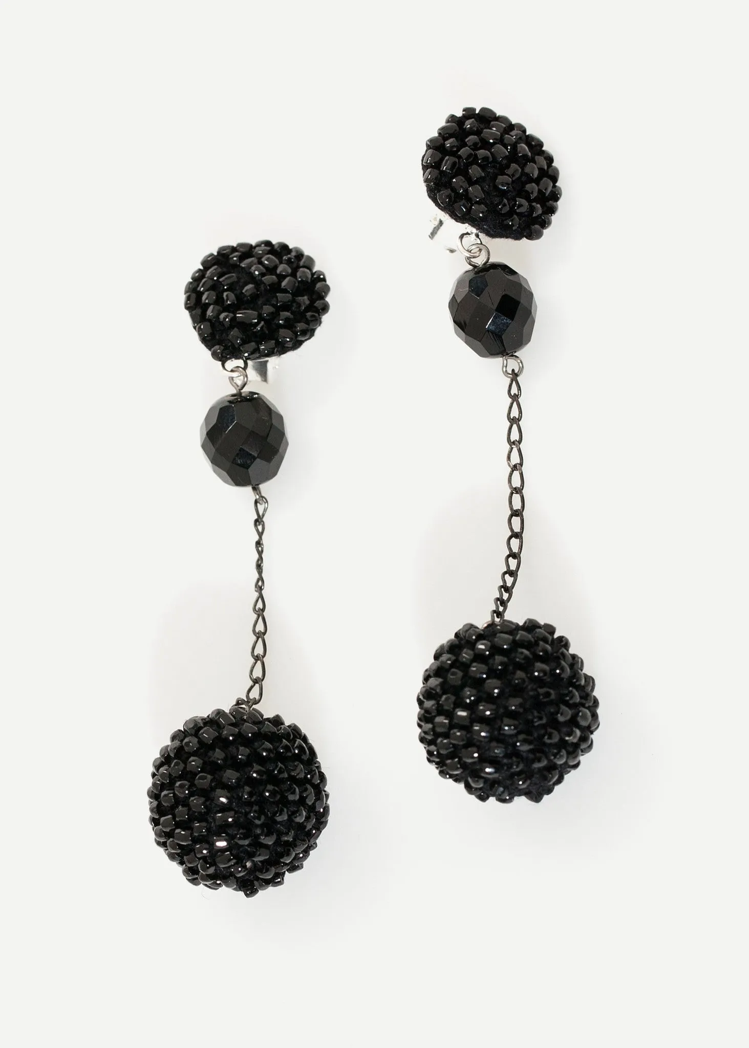 Drop Cluster Earring in Black