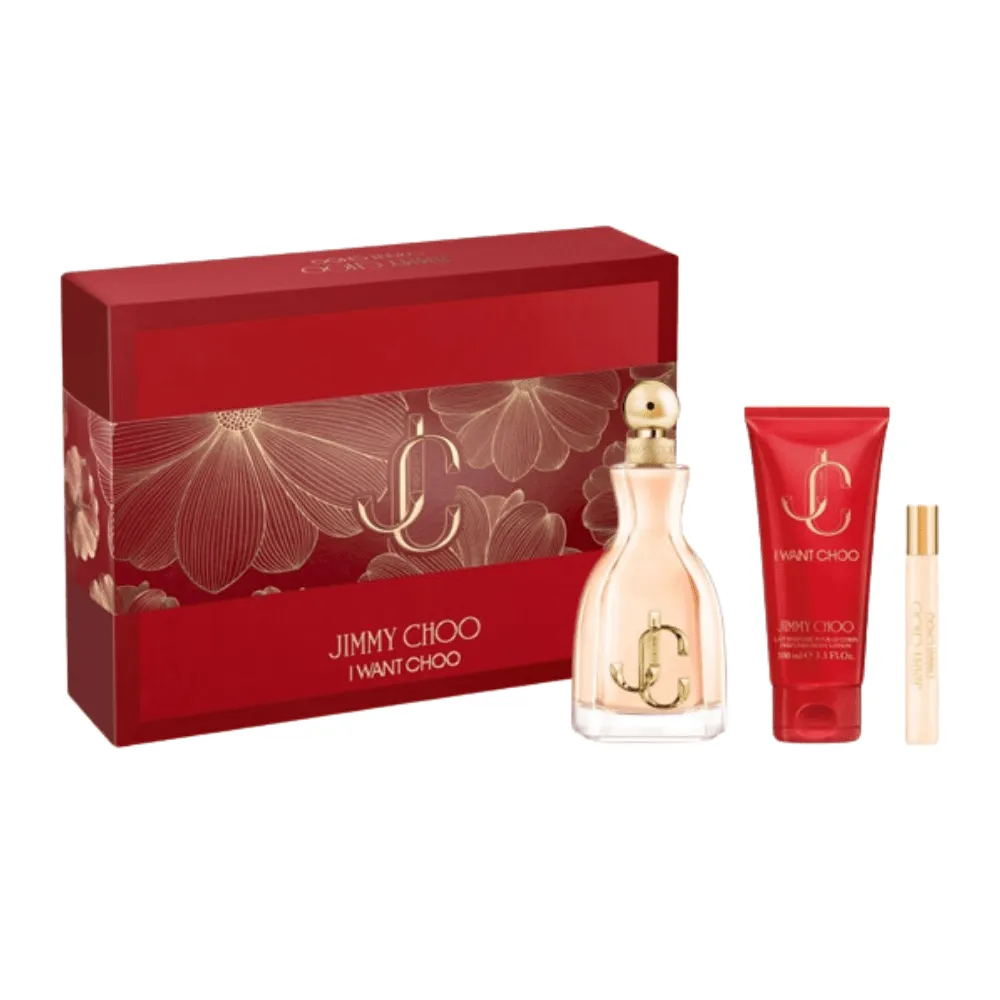 Jimmy Choo I Want Choo Women's Perfume Gift Set (100ml EDP   100ml Body Lotion   7.5ml EDP)