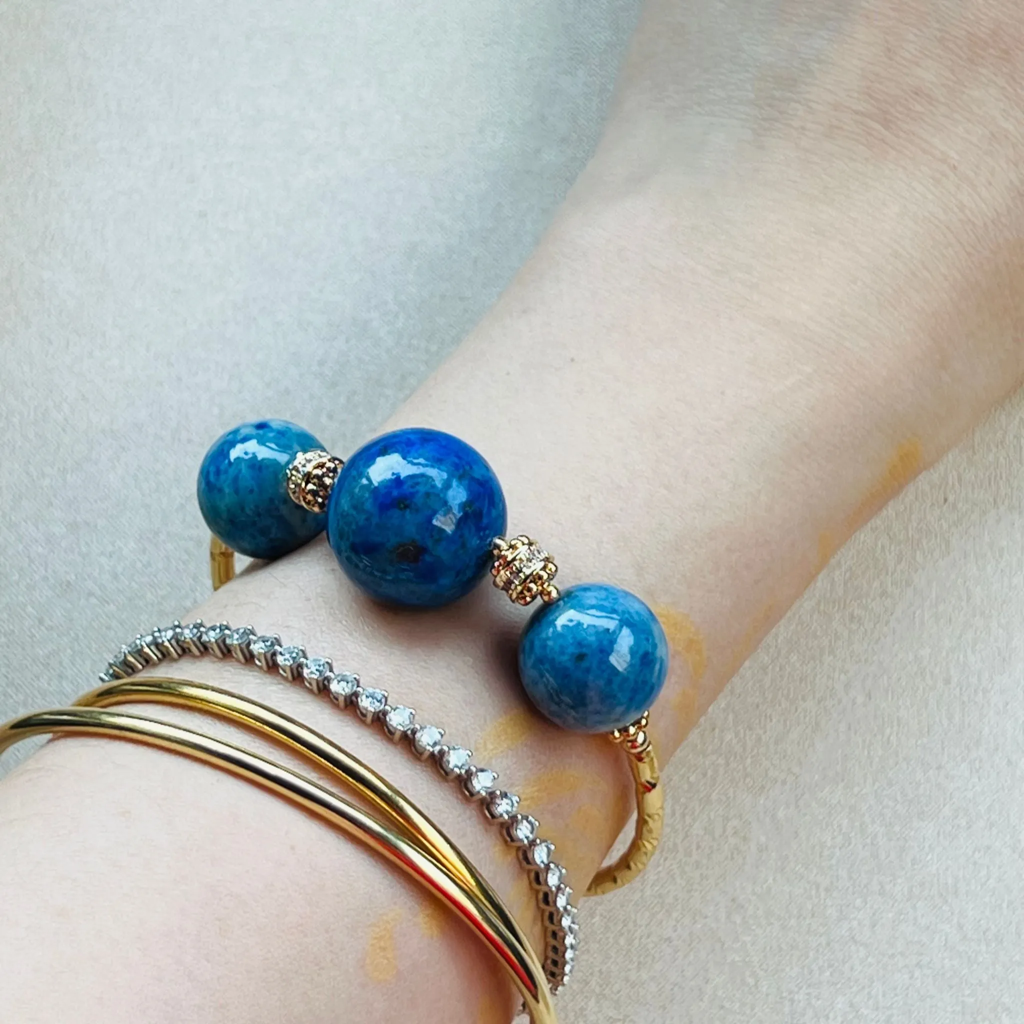 Lucky Lapis Lazuli & Quantum Quattro Diadem Bracelet