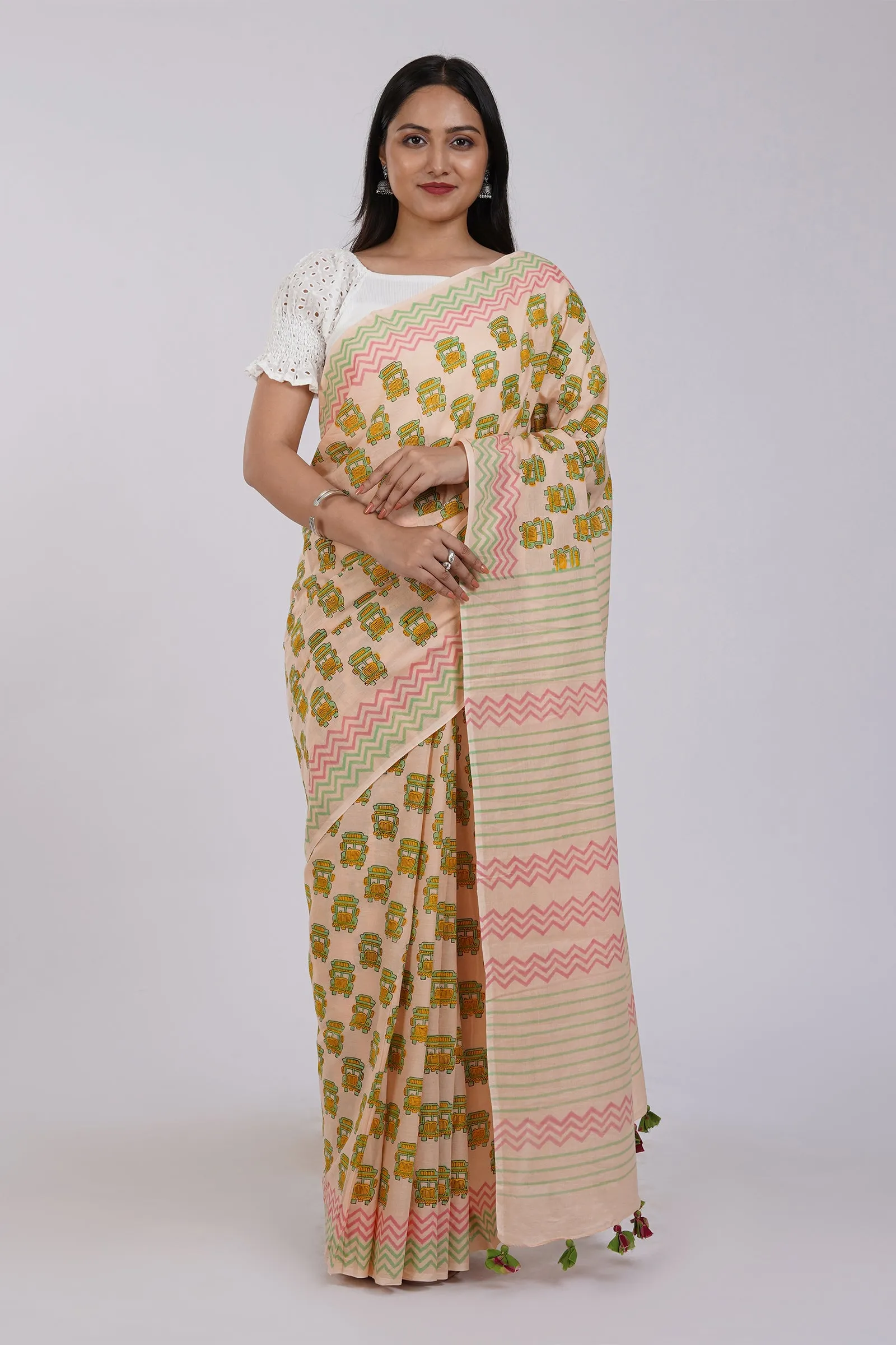 Teejh Horn OK Please Mulmul Cotton Saree